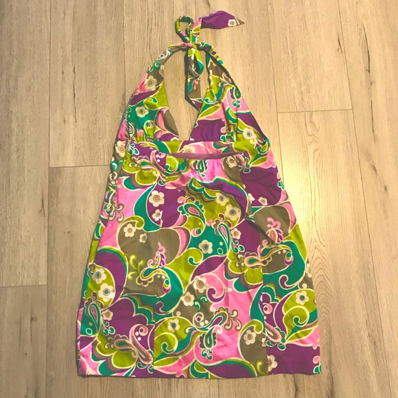 Zara 70’s Printed Halter Mini Dress - Picture 2 of 2